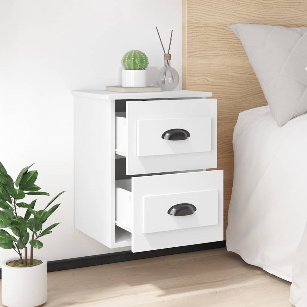 Wall Bedside Tables 2 pcs. White 41.5x36x53 cm