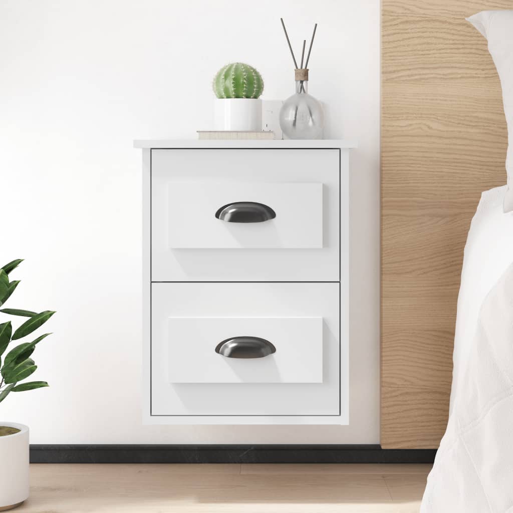 Wall Bedside Tables 2 pcs. White 41.5x36x53 cm