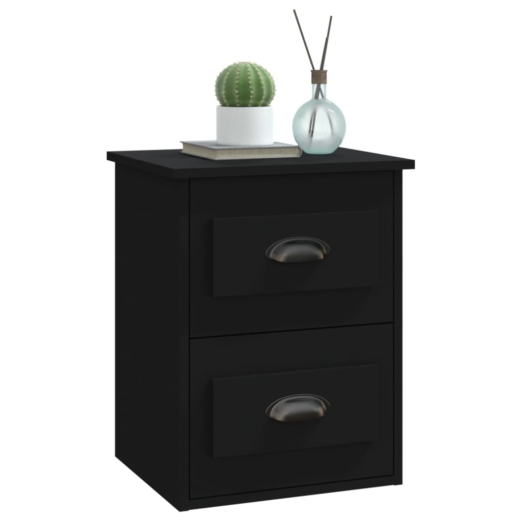 Wall Bedside Tables 2 pcs. Black 41.5x36x53 cm