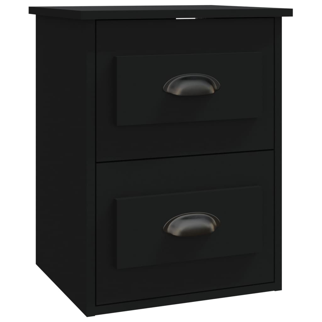 Wall Bedside Tables 2 pcs. Black 41.5x36x53 cm