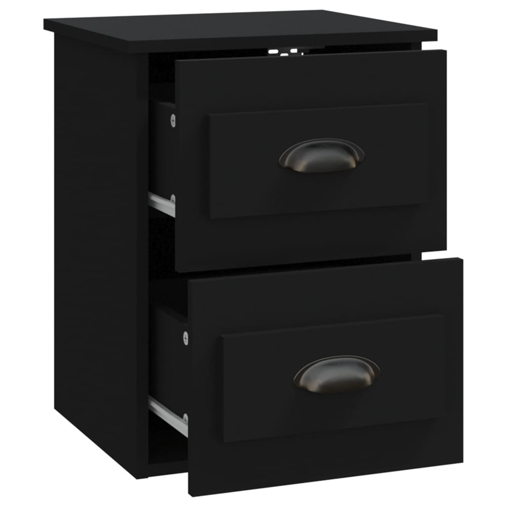 Wall Bedside Tables 2 pcs. Black 41.5x36x53 cm
