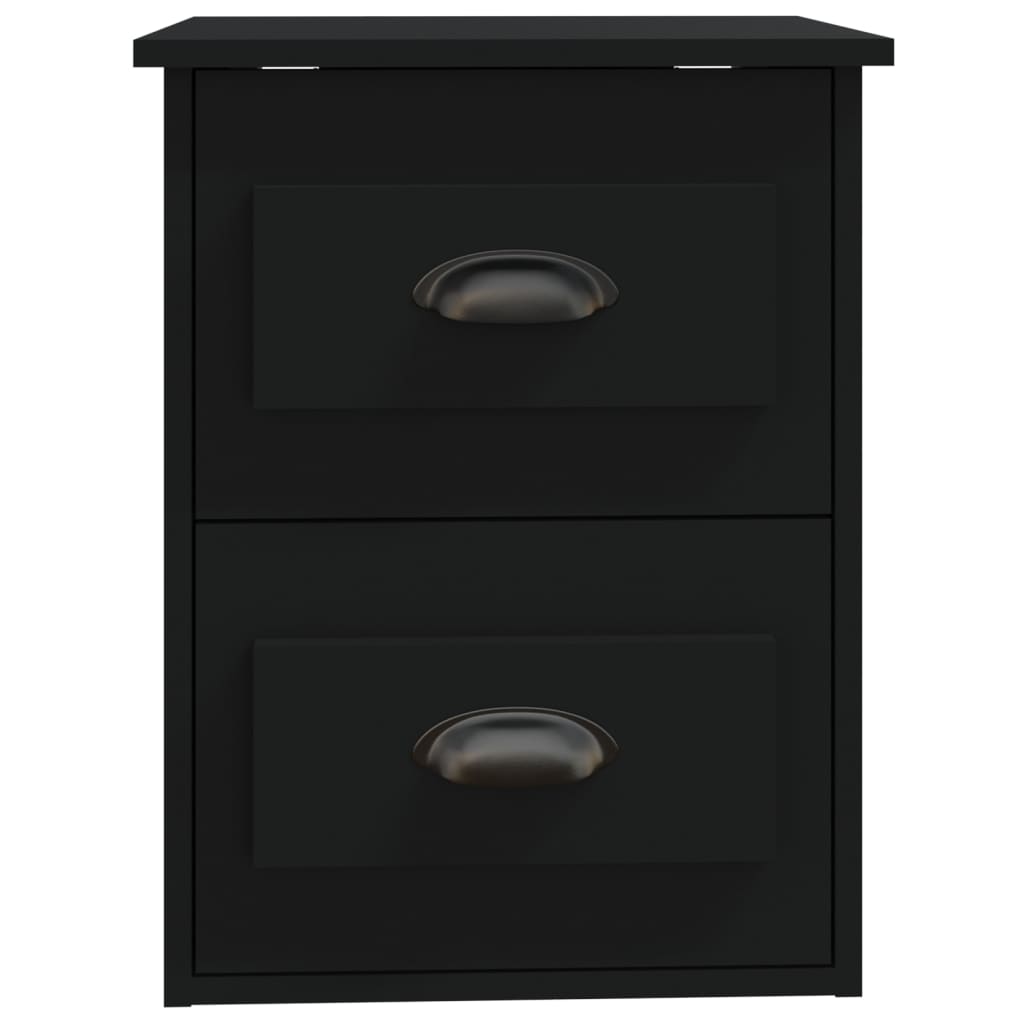 Wall Bedside Tables 2 pcs. Black 41.5x36x53 cm