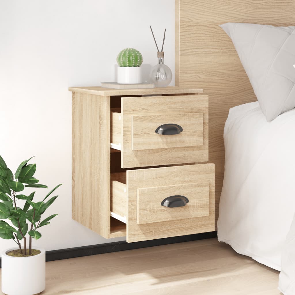 Wall-mounted bedside table Sonoma oak 41.5x36x53 cm