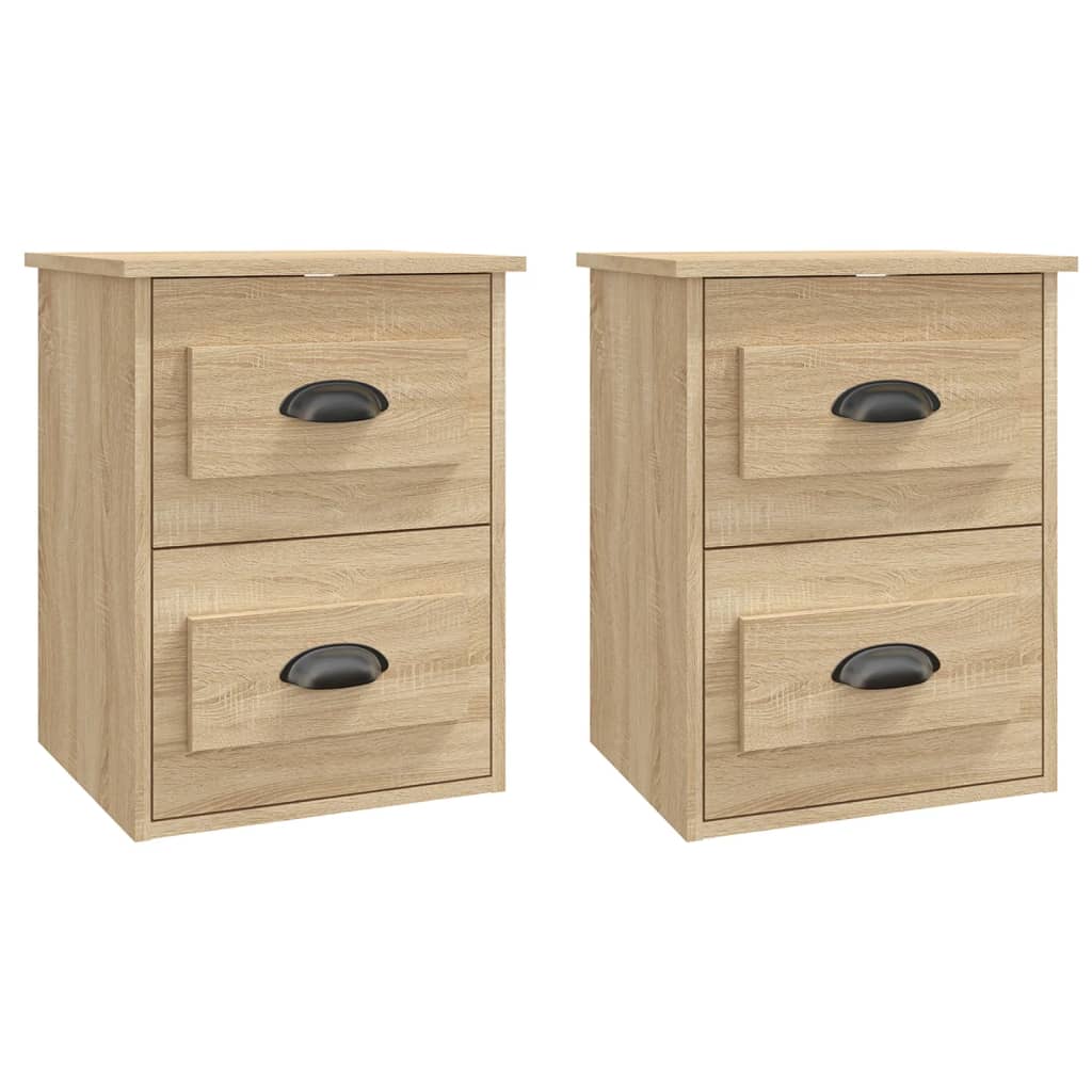 Wall-mounted bedside tables 2 pcs. Sonoma oak 41.5x36x53 cm