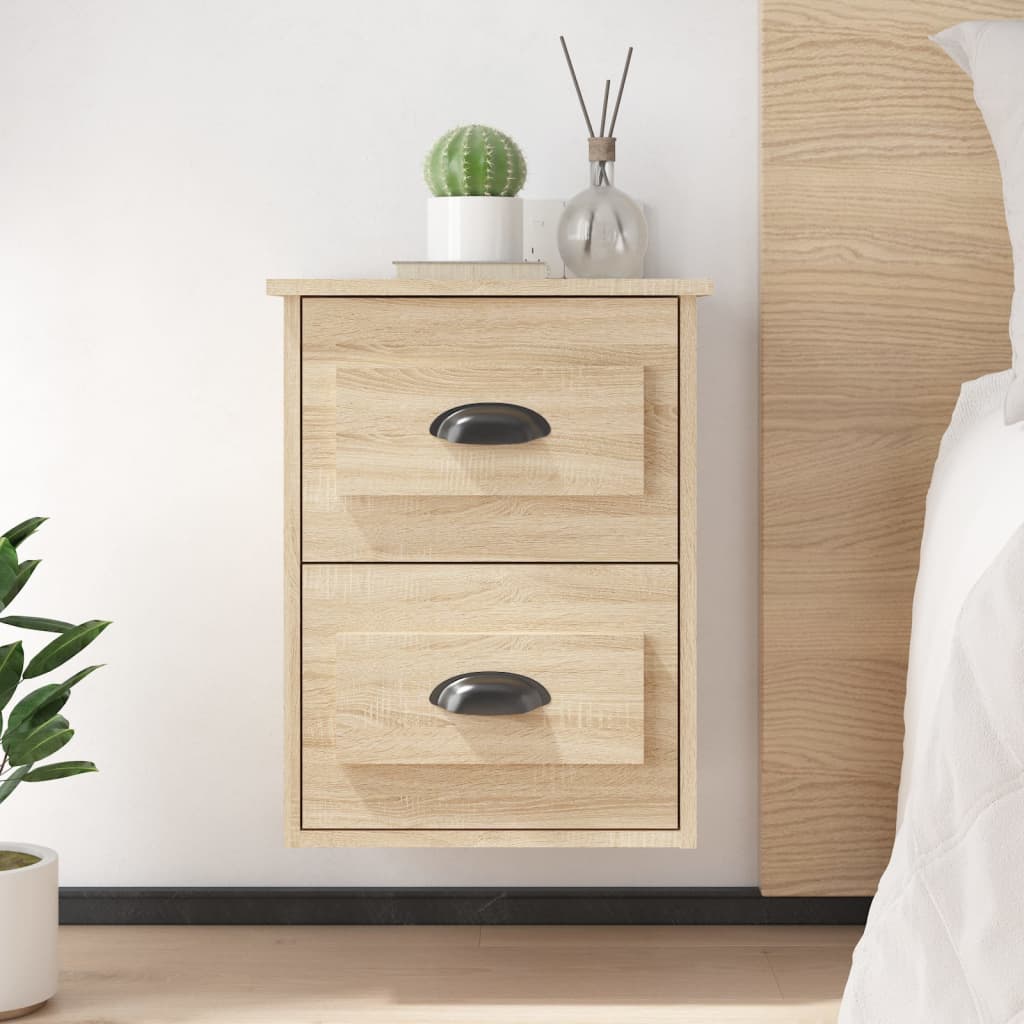 Wall-mounted bedside tables 2 pcs. Sonoma oak 41.5x36x53 cm