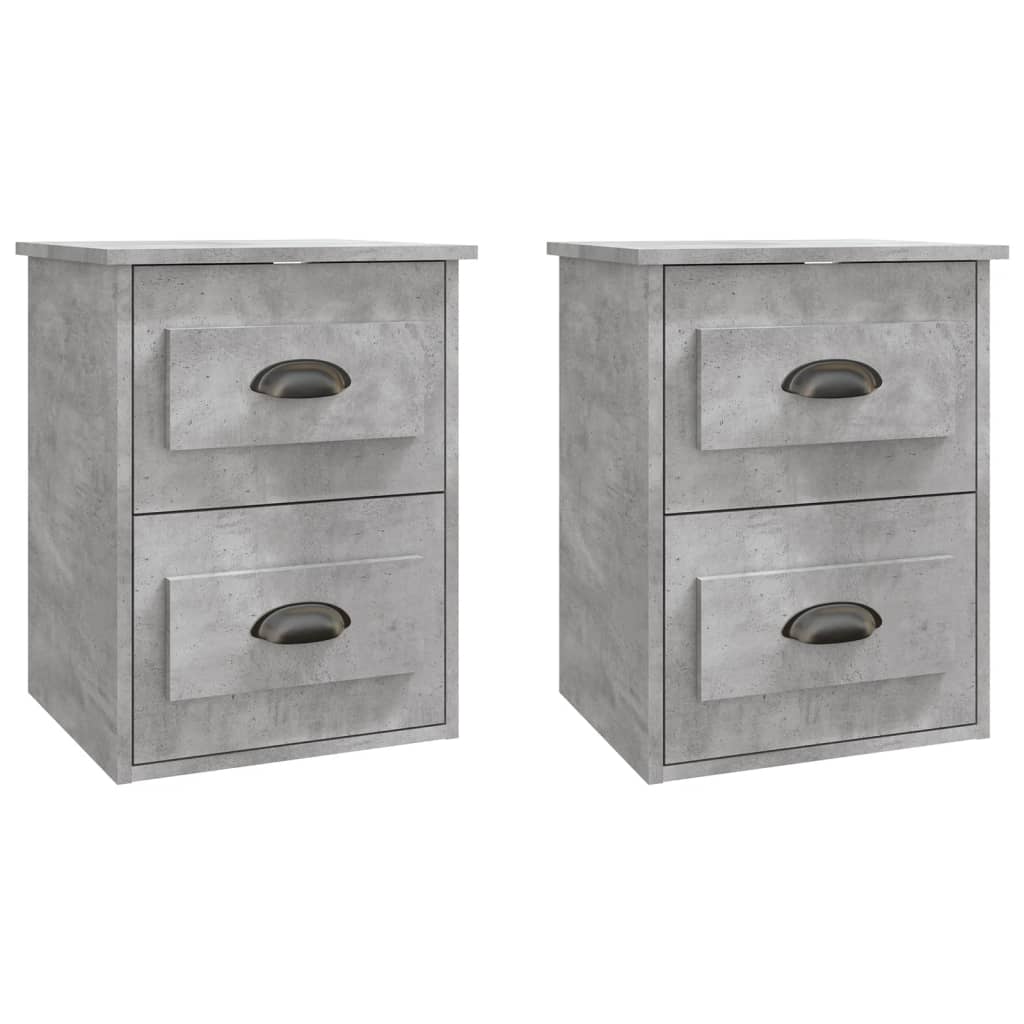 Wall-mounted bedside tables 2 pcs. Concrete grey 41.5x36x53 cm