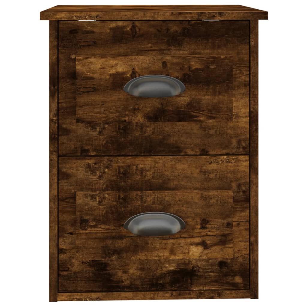 Wall-mounted bedside table smoked oak 41.5x36x53 cm