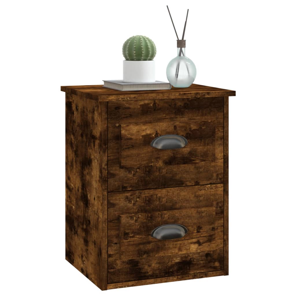 Wall-mounted bedside tables 2 pcs. Smoked oak 41.5x36x53 cm