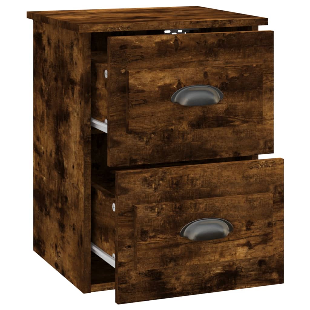 Wall-mounted bedside tables 2 pcs. Smoked oak 41.5x36x53 cm