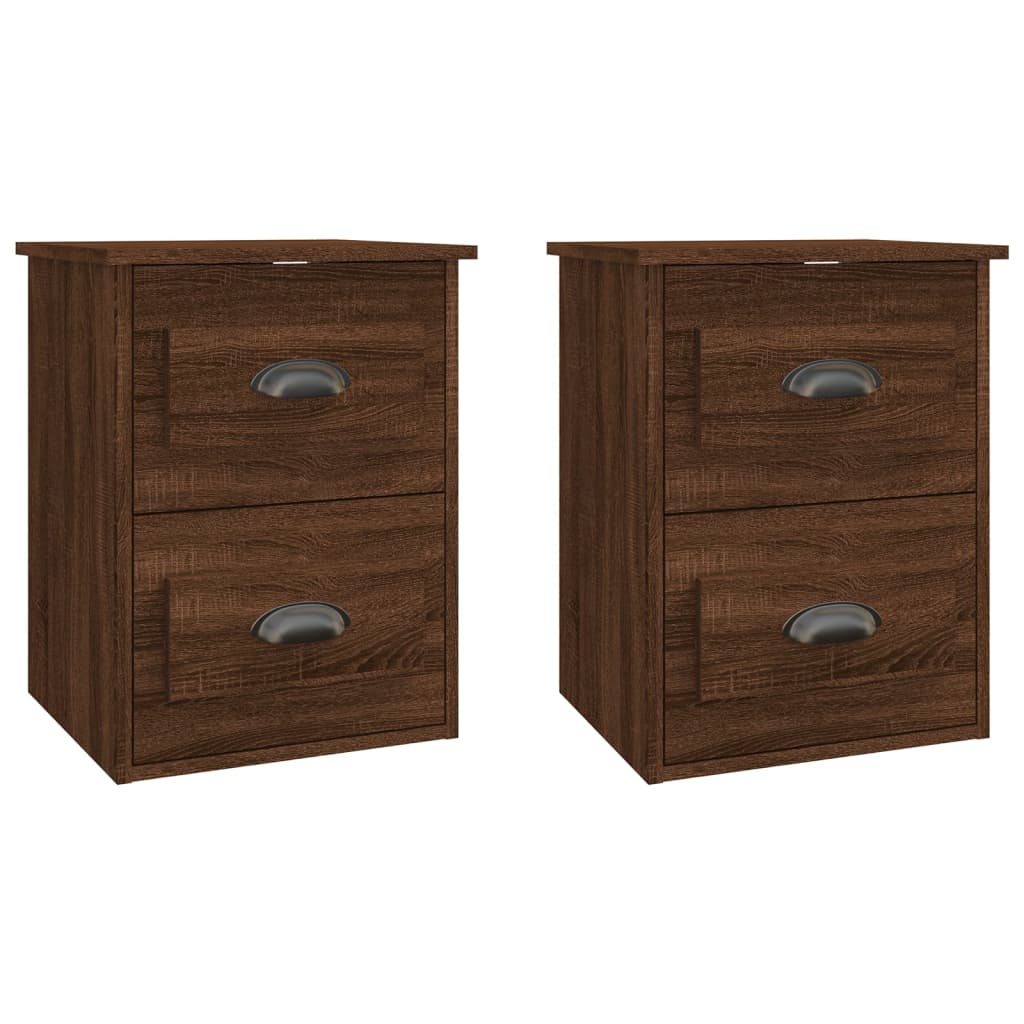 Wall Bedside Tables 2 pcs. Brown Oak Look 41.5x36x53 cm