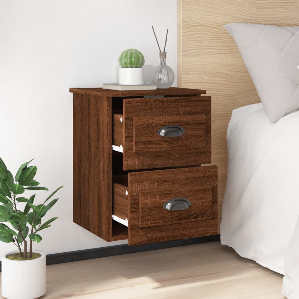 Wall Bedside Tables 2 pcs. Brown Oak Look 41.5x36x53 cm
