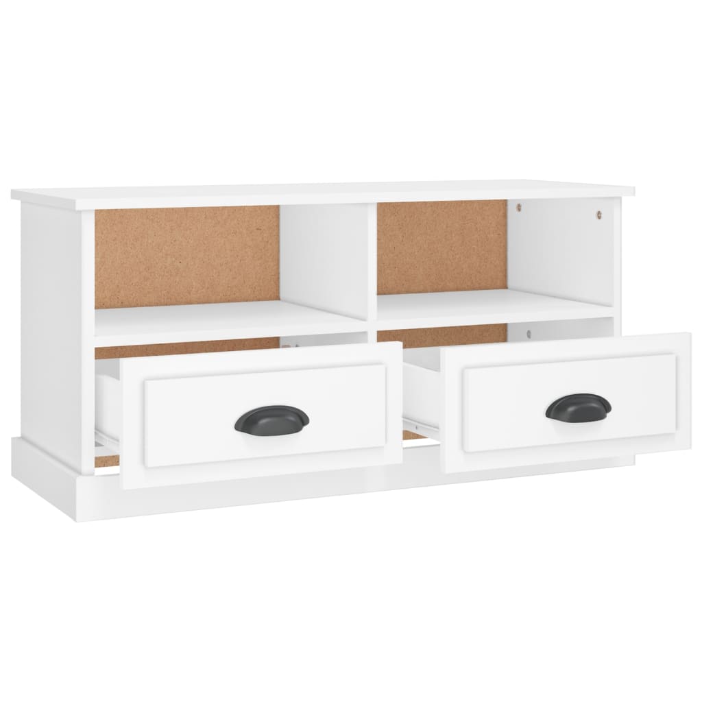 Meuble TV blanc 93x35,5x45 cm en bois