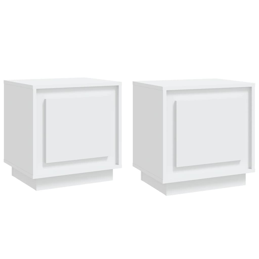 Tables de chevet 2 pcs. Blanc 44x35x45 cm en bois