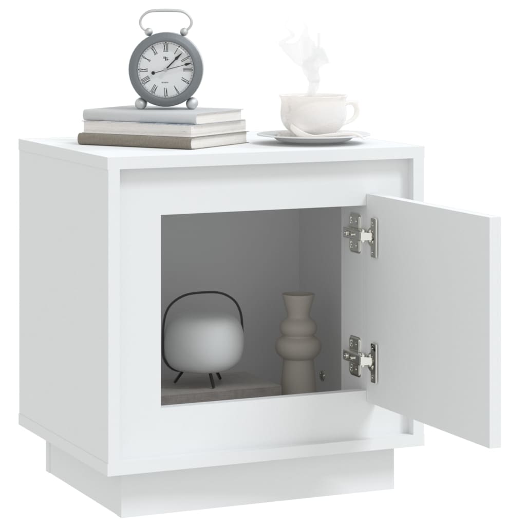 Tables de chevet 2 pcs. Blanc 44x35x45 cm en bois