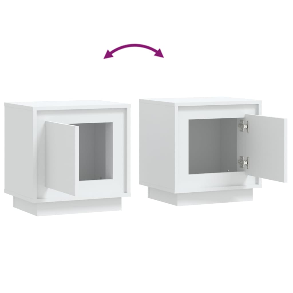 Tables de chevet 2 pcs. Blanc 44x35x45 cm en bois