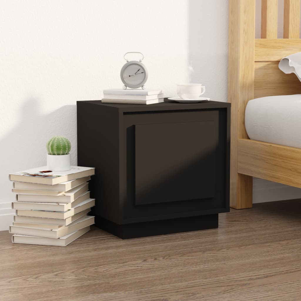 Tables de chevet 2 pcs. Noir 44x35x45 cm en bois