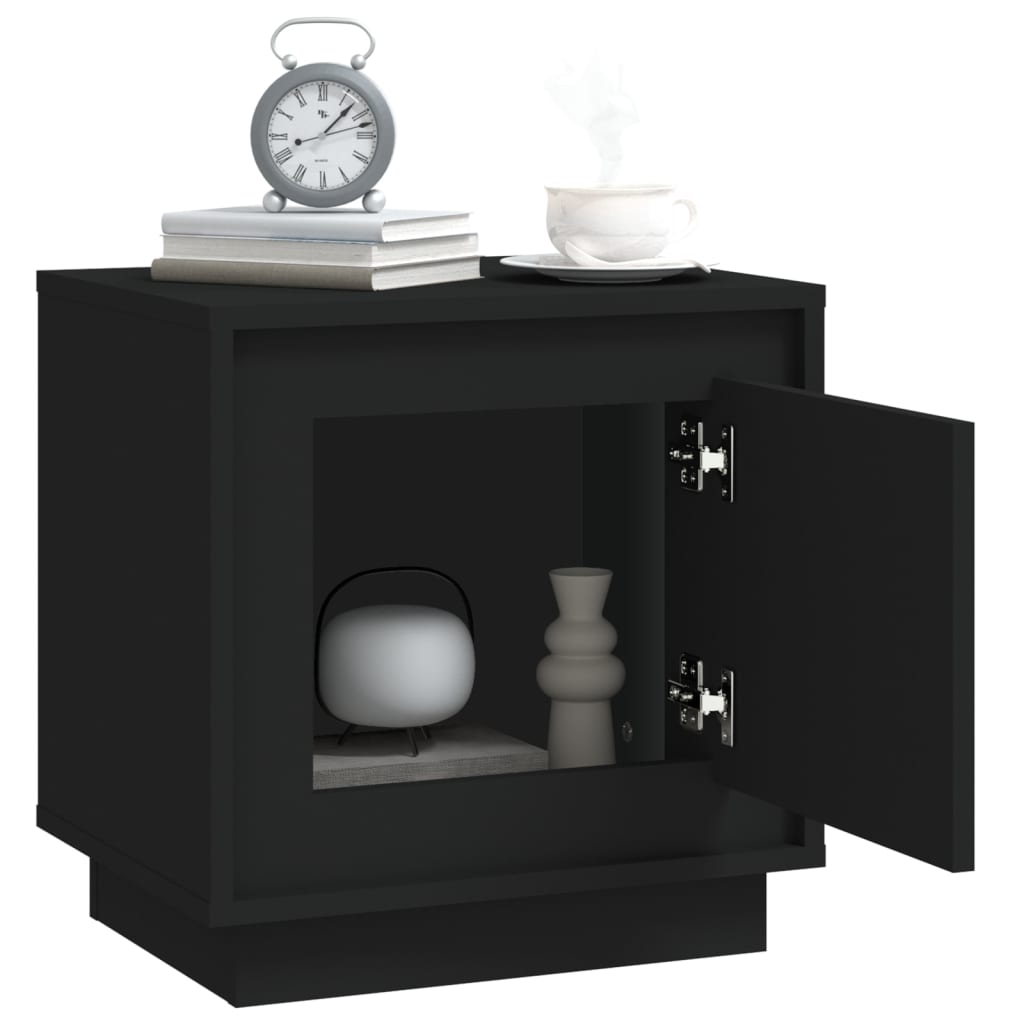 Tables de chevet 2 pcs. Noir 44x35x45 cm en bois