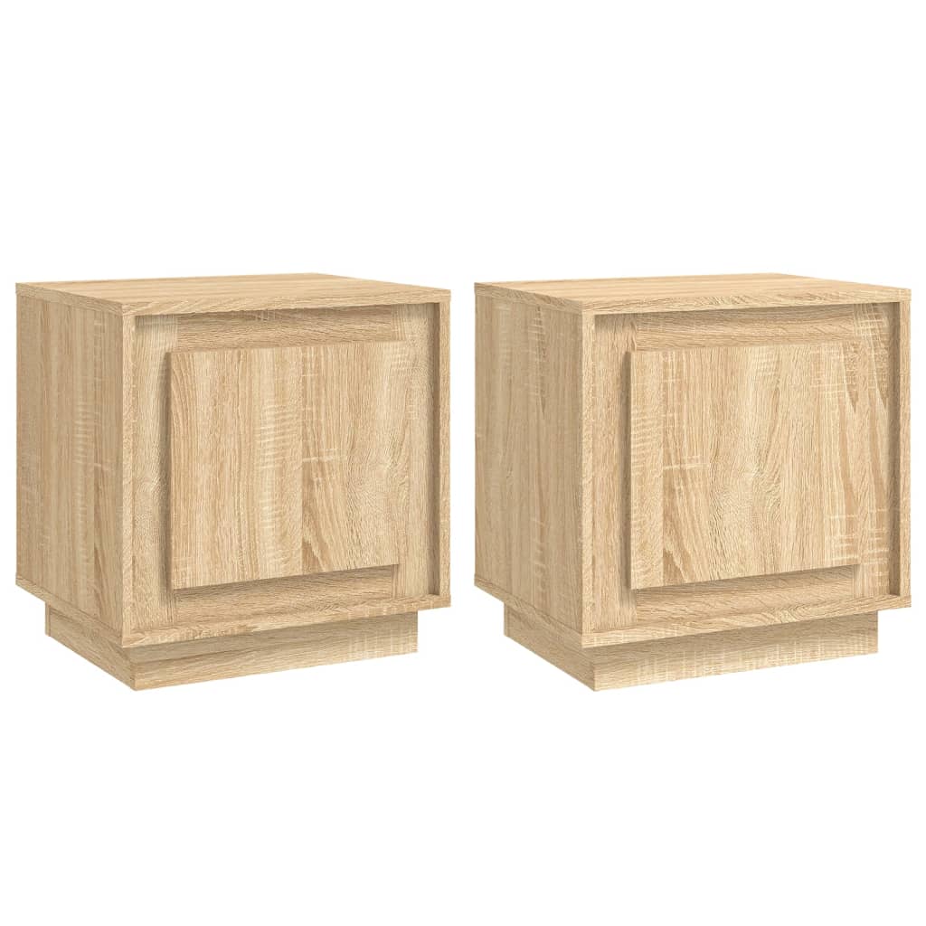 Tables de chevet 2 pcs. Chêne Sonoma 44x35x45 cm matériau bois