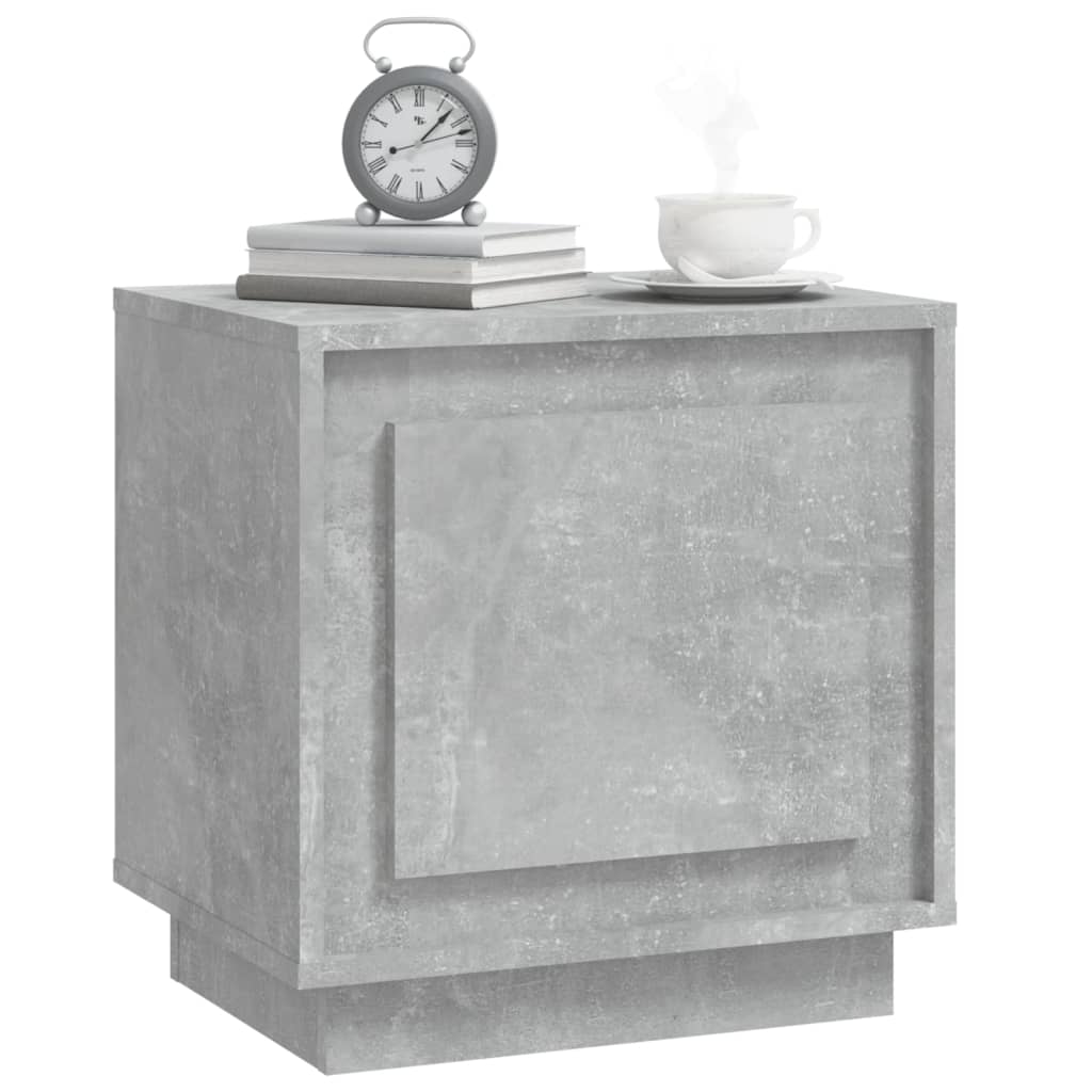 Bedside tables 2 pcs. Concrete grey 44x35x45 cm wood material