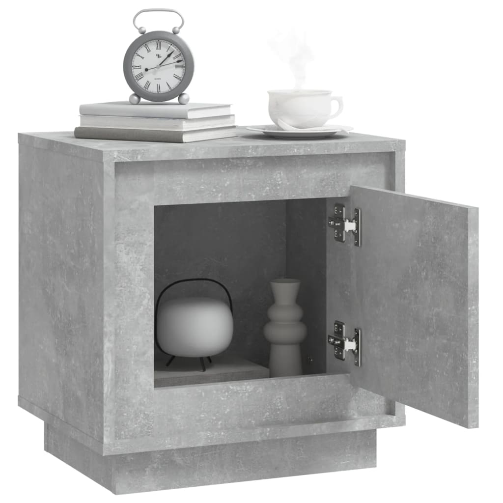 Bedside tables 2 pcs. Concrete grey 44x35x45 cm wood material