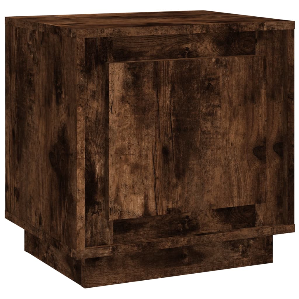 Bedside table smoked oak 44x35x45 cm wood material