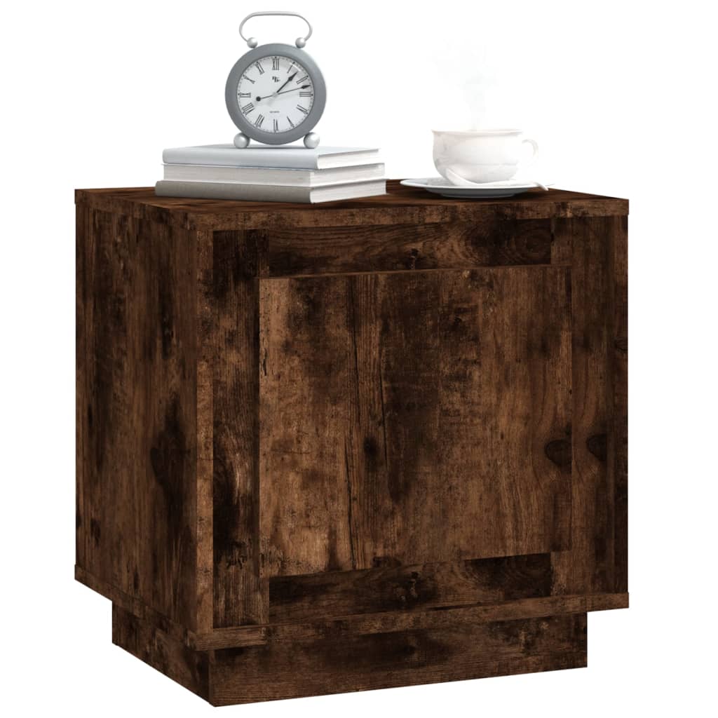 Tables de chevet 2 pcs. chêne fumé 44x35x45 cm matériau bois
