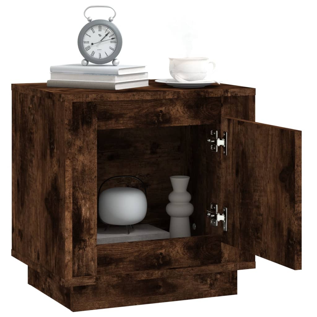 Tables de chevet 2 pcs. chêne fumé 44x35x45 cm matériau bois