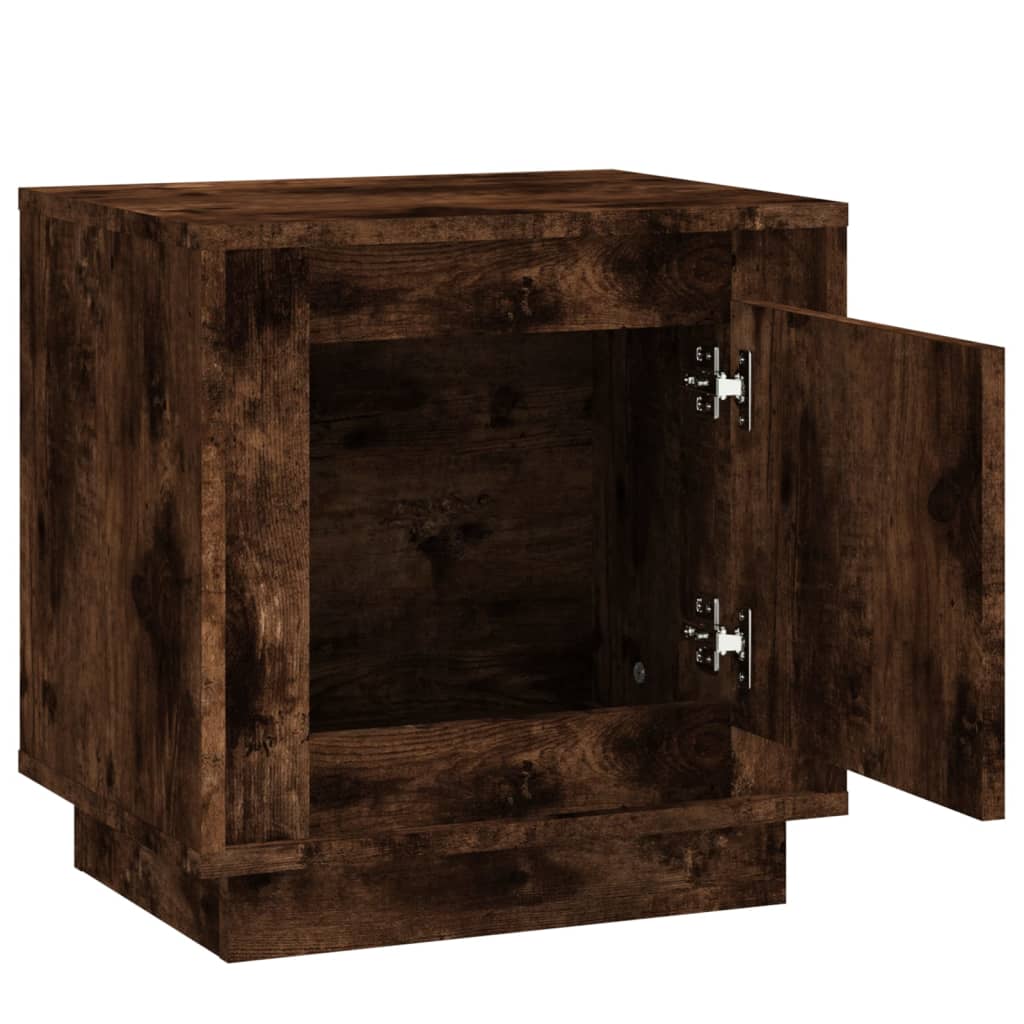 Tables de chevet 2 pcs. chêne fumé 44x35x45 cm matériau bois