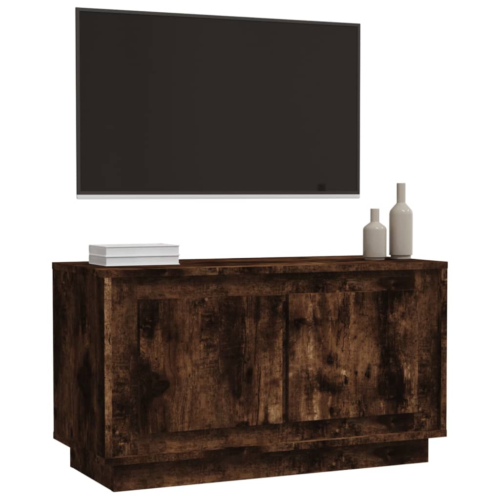 Meuble TV chêne fumé 80x35x45 cm en bois