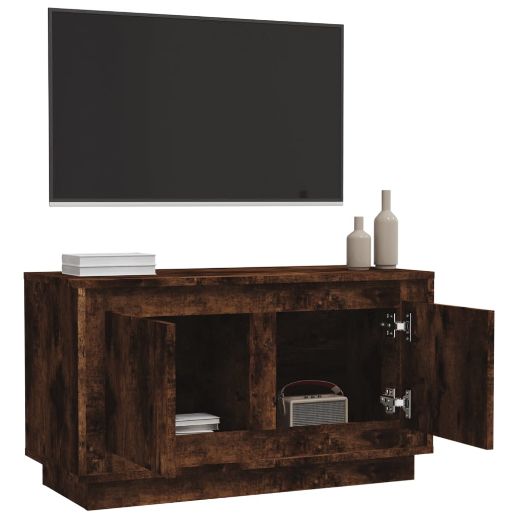 Meuble TV chêne fumé 80x35x45 cm en bois