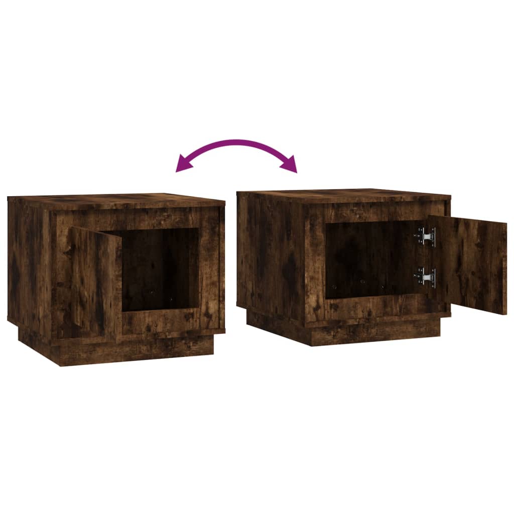 Coffee table smoked oak 51x50x44 cm wood material