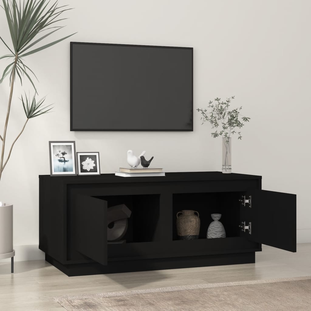 Coffee Table Black 102x50x44 cm Wood Material