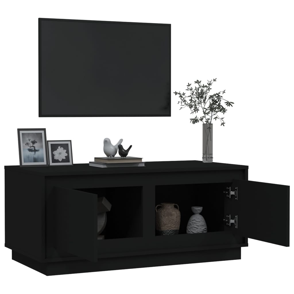 Coffee Table Black 102x50x44 cm Wood Material
