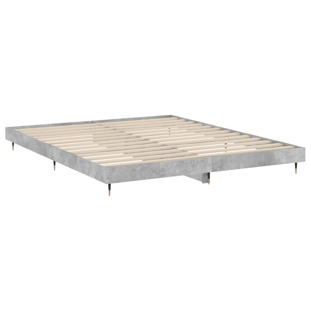 Bed frame concrete grey 120x200 cm wood material