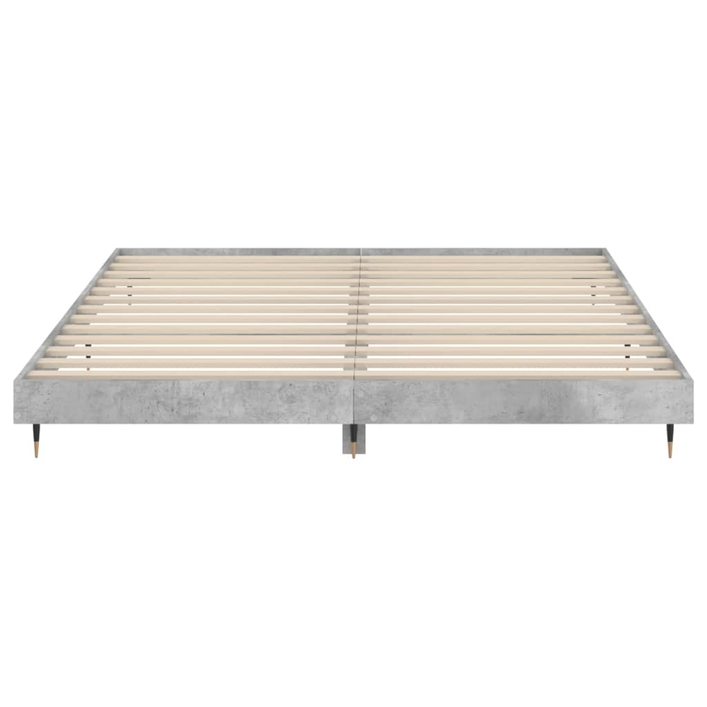 Bed frame concrete grey 120x200 cm wood material