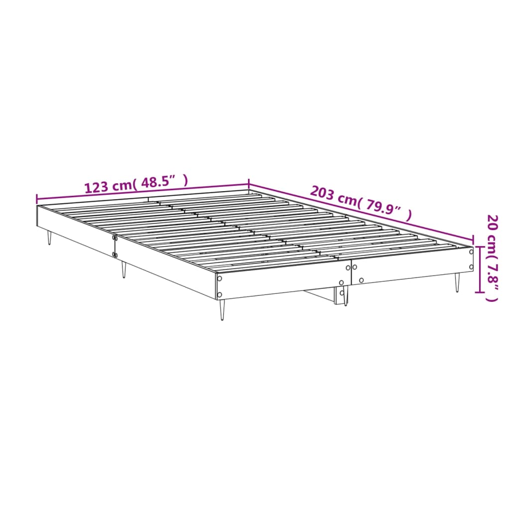 Bed frame concrete grey 120x200 cm wood material