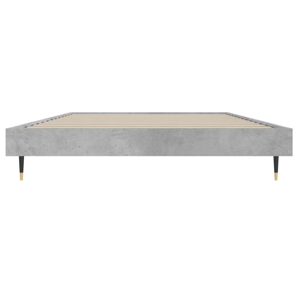 Bed frame concrete grey 100x200 cm wood material