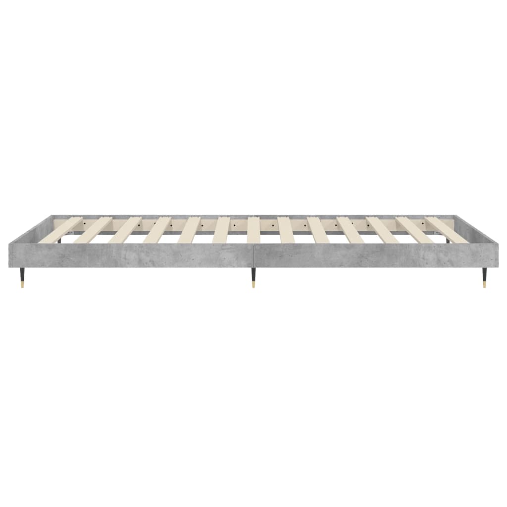 Bed frame concrete grey 100x200 cm wood material