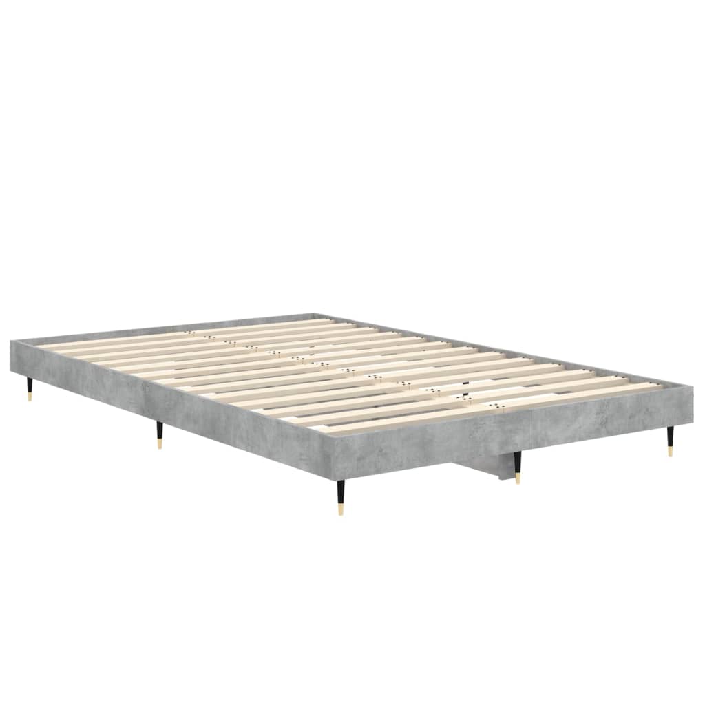 Bed frame concrete grey 120x190 cm wood material