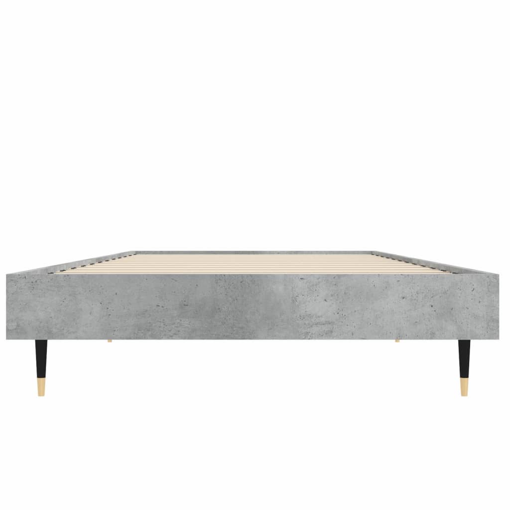 Bed frame concrete grey 75x190 cm wood material