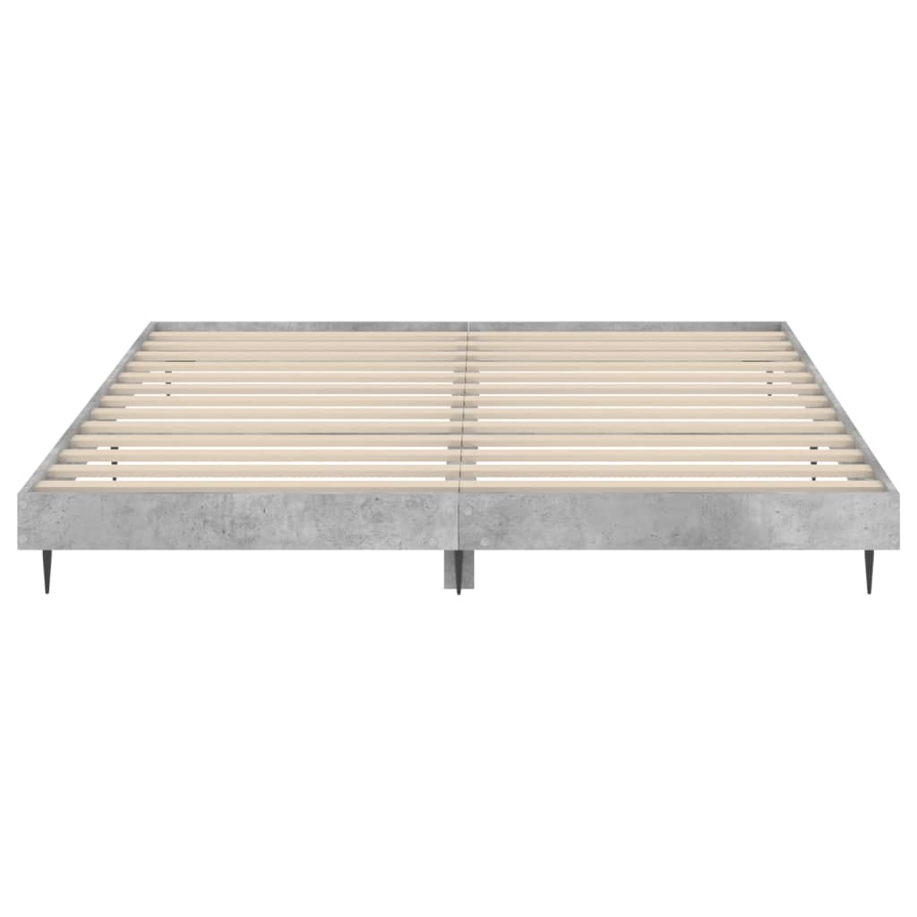 Bed frame concrete grey 140x200 cm wood material
