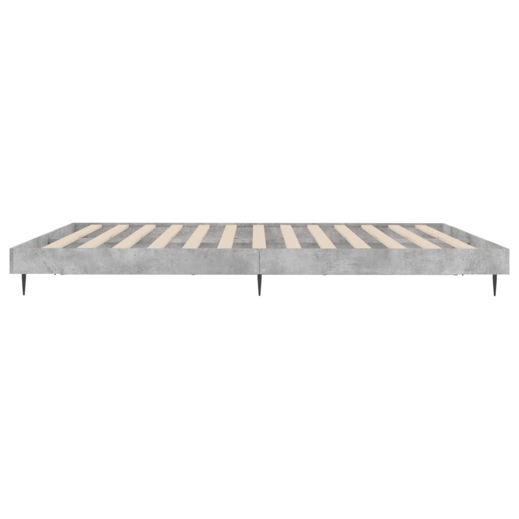 Bed frame concrete grey 140x200 cm wood material