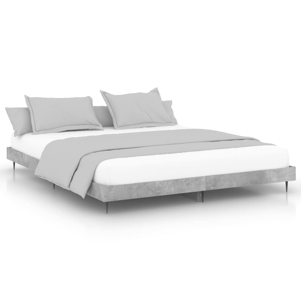 Bed frame concrete grey 120x200 cm wood material
