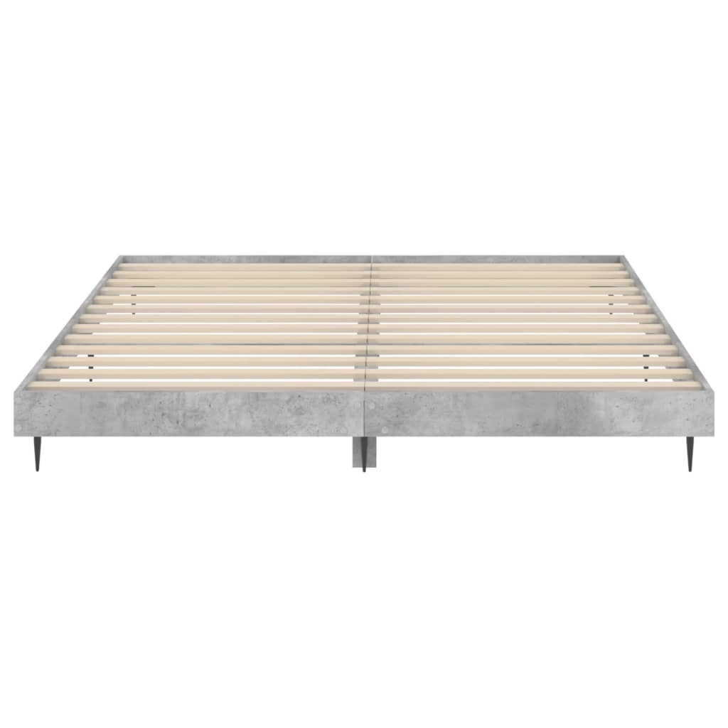 Bed frame concrete grey 120x200 cm wood material