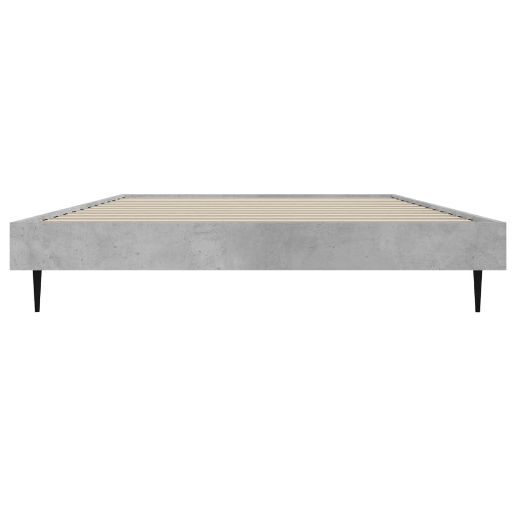 Bed frame concrete grey 100x200 cm wood material