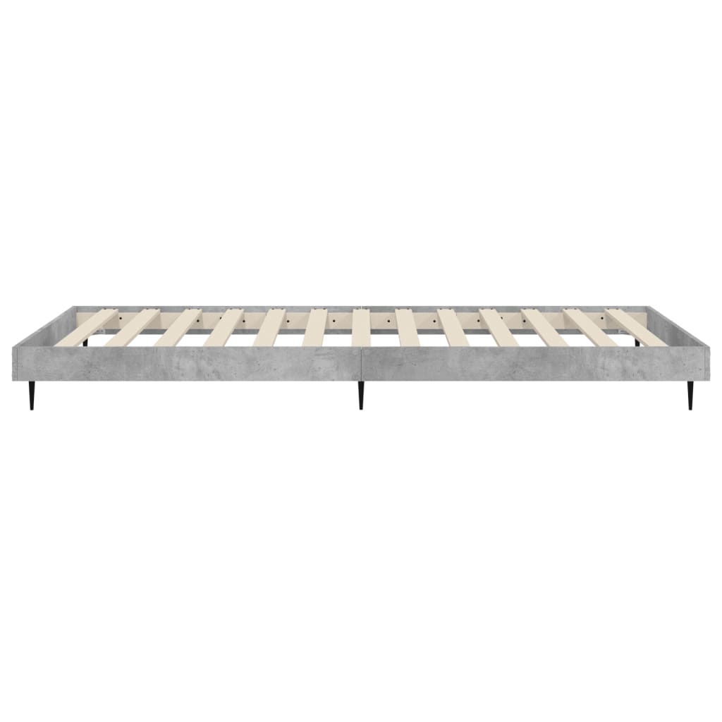 Bed frame concrete grey 100x200 cm wood material