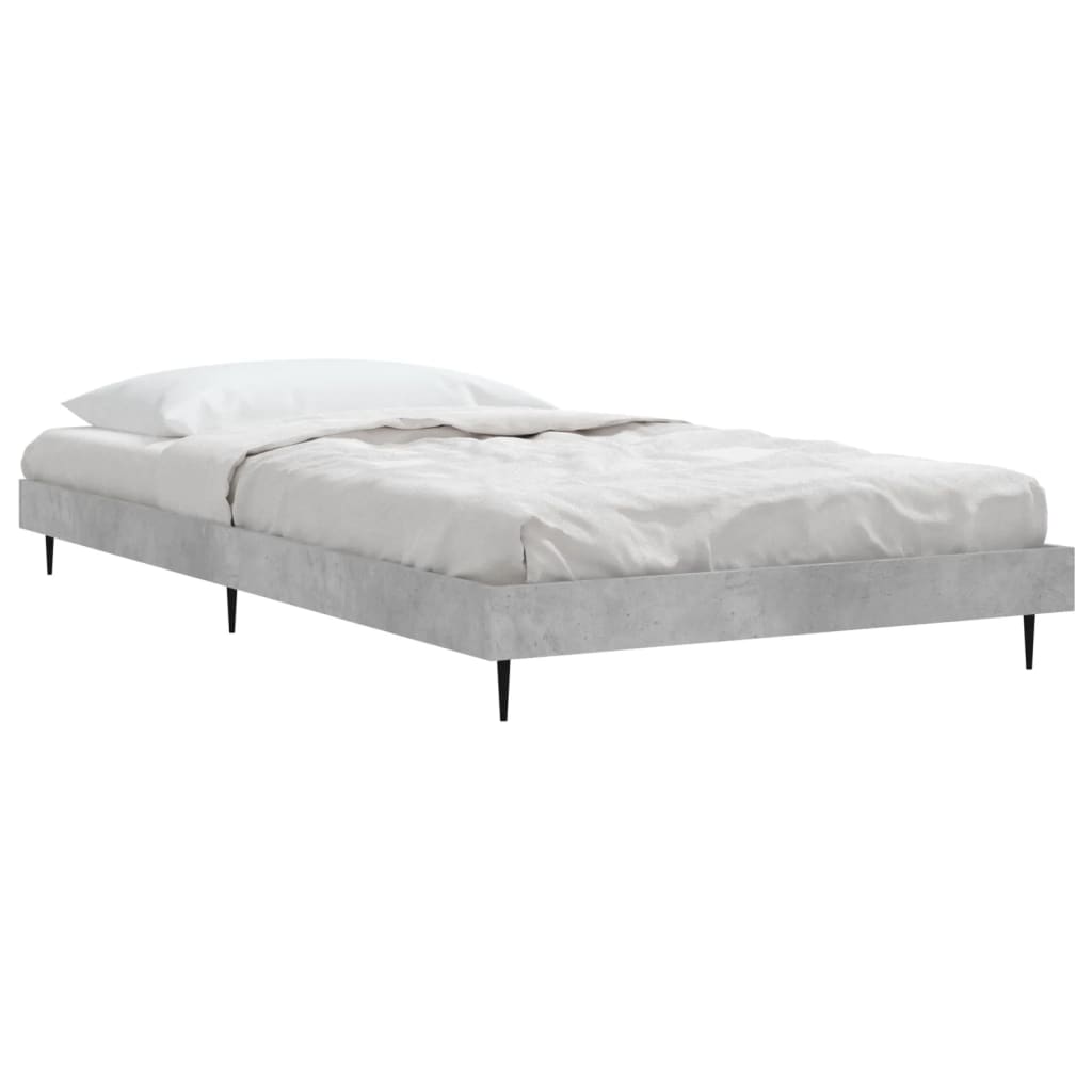 Bed frame concrete grey 90x200 cm wood material
