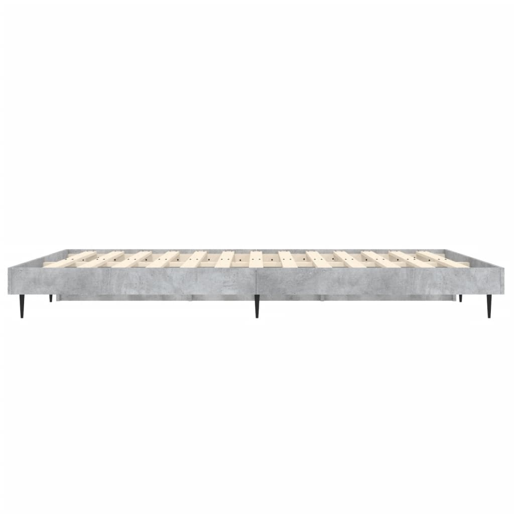 Bed frame concrete grey 140x190 cm wood material