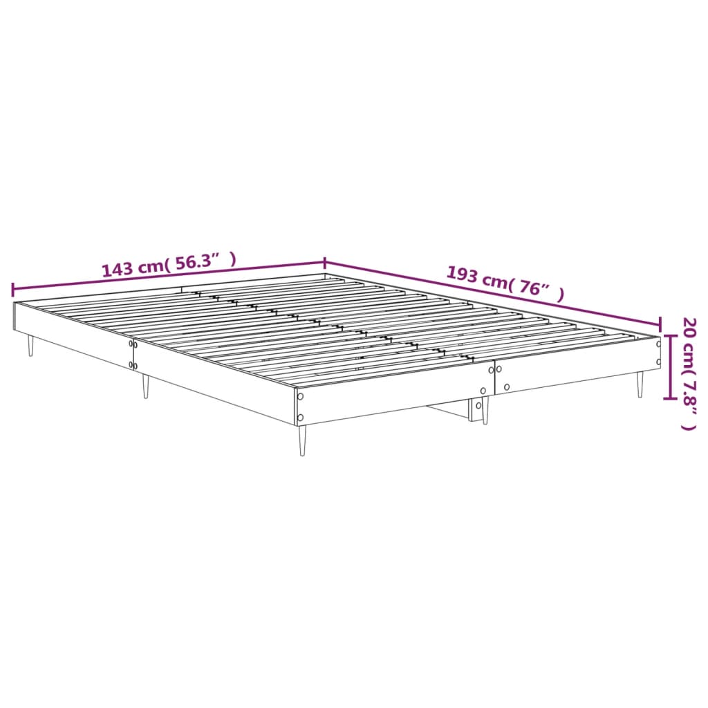 Bed frame Grey Sonoma 140x190 cm wood material