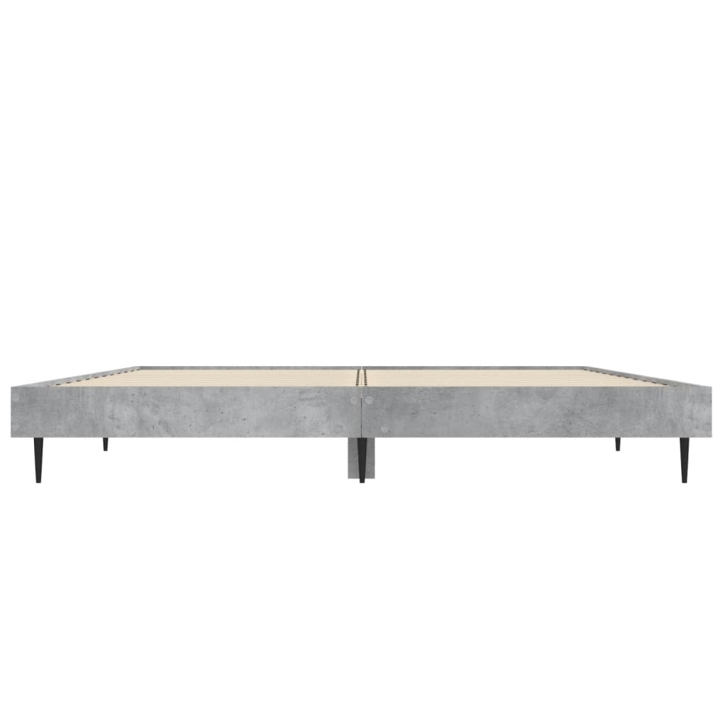 Bed frame concrete grey 135x190 cm wood material